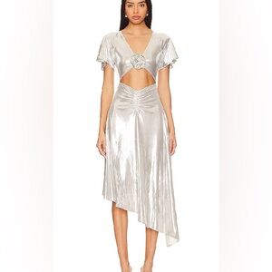 NWT WeWoreWhat Asymmetrical Cutout Foil Dress Sz M - Sold out online!
